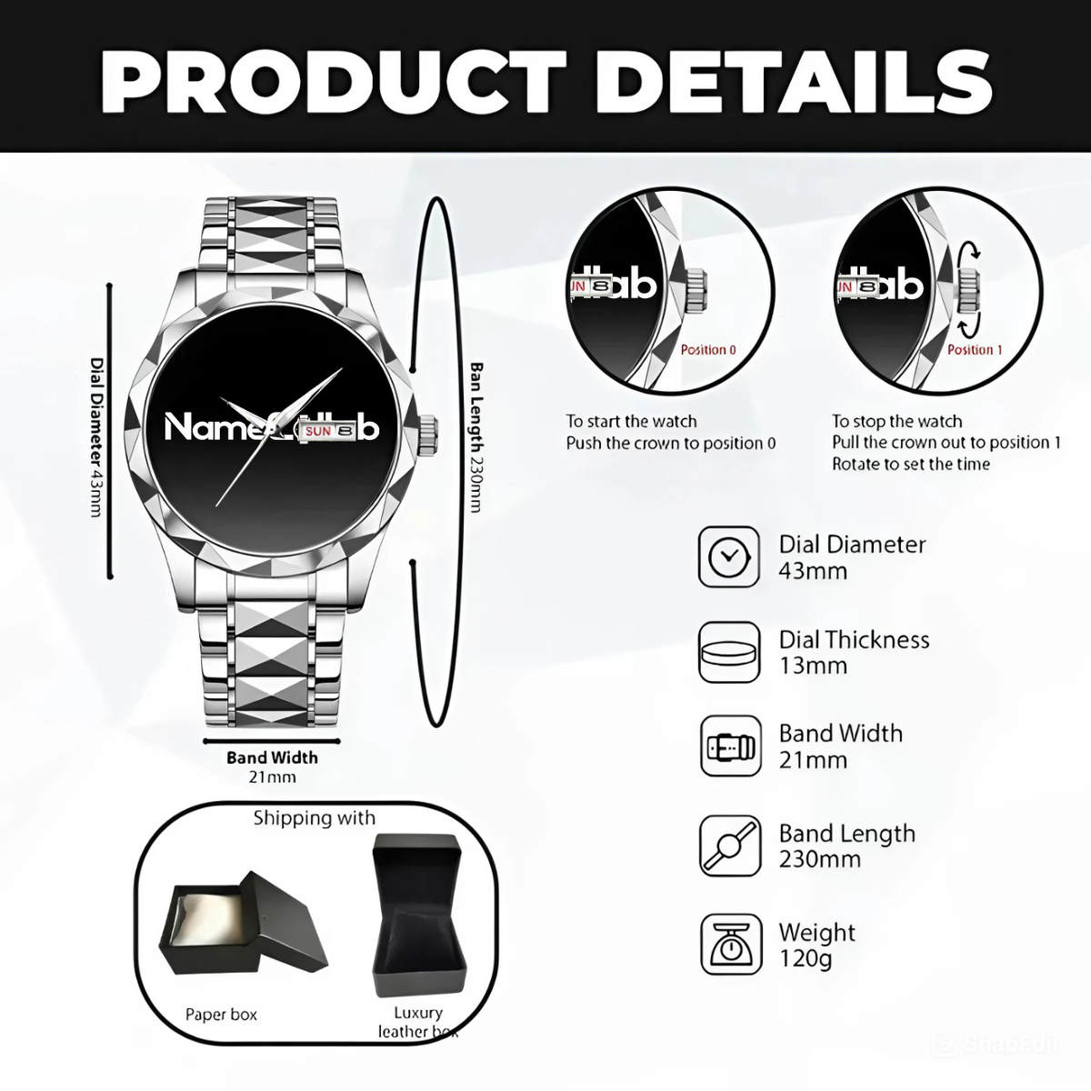 HIRAI NS-03 The Men, The Myth, The legend – Custom Name & Initial Watch